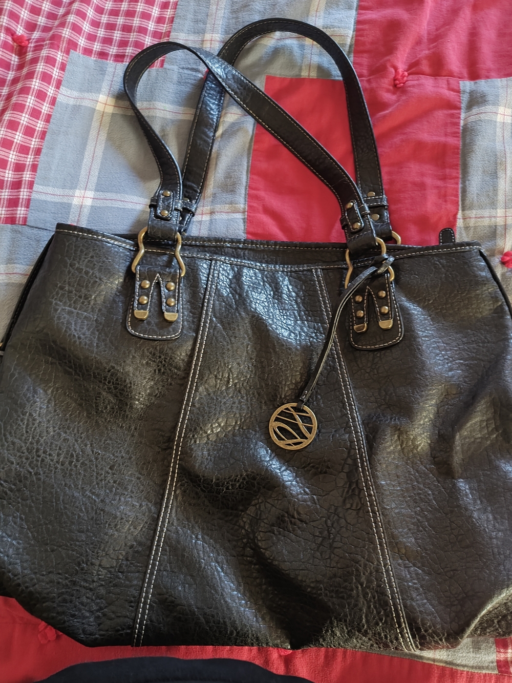 Style & Co. Black Tote with Gold-Tone Accent